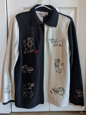 Gorgeous Tanjay Two-Tone Poodle Embroidered Jacket